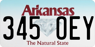 AR license plate 345OEY