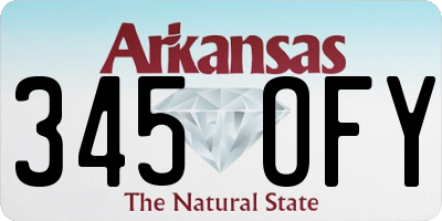 AR license plate 345OFY
