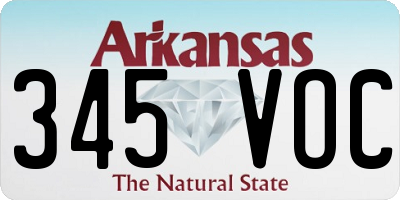 AR license plate 345VOC