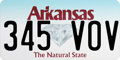 AR license plate 345VOV