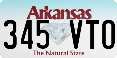 AR license plate 345VTO
