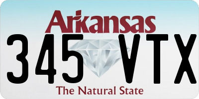 AR license plate 345VTX
