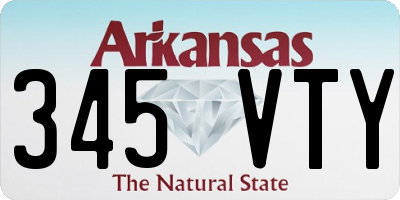 AR license plate 345VTY