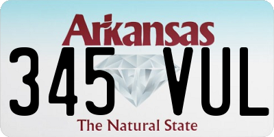 AR license plate 345VUL