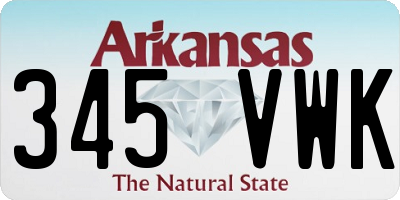 AR license plate 345VWK