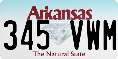 AR license plate 345VWM