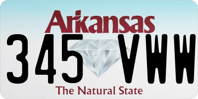 AR license plate 345VWW
