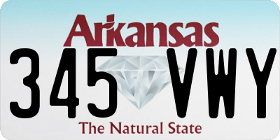 AR license plate 345VWY