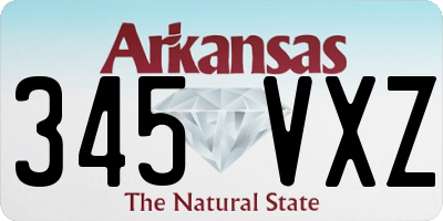 AR license plate 345VXZ