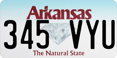 AR license plate 345VYU