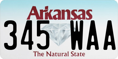 AR license plate 345WAA