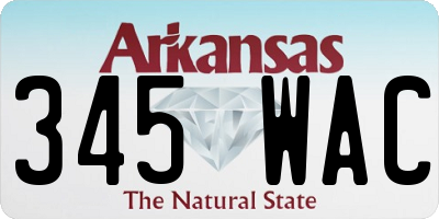 AR license plate 345WAC