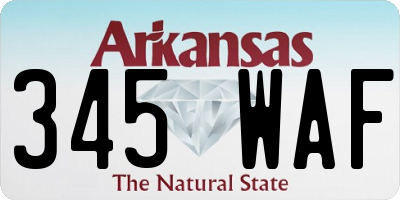 AR license plate 345WAF