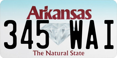 AR license plate 345WAI