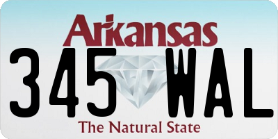 AR license plate 345WAL