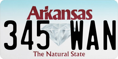 AR license plate 345WAN