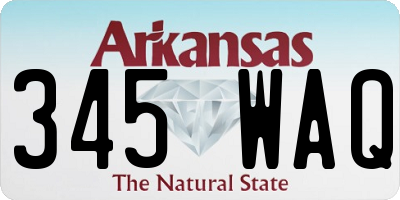 AR license plate 345WAQ