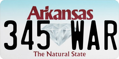 AR license plate 345WAR