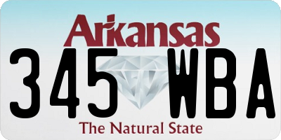 AR license plate 345WBA
