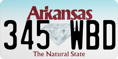 AR license plate 345WBD