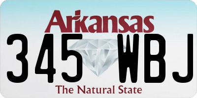 AR license plate 345WBJ