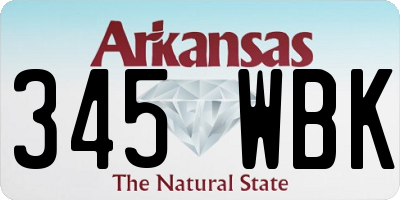 AR license plate 345WBK
