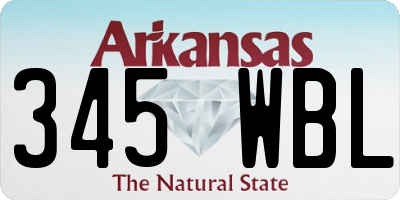 AR license plate 345WBL