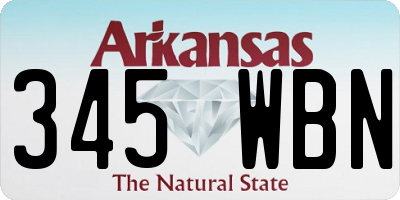 AR license plate 345WBN