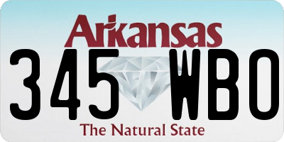 AR license plate 345WBO