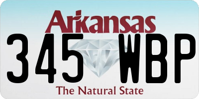 AR license plate 345WBP