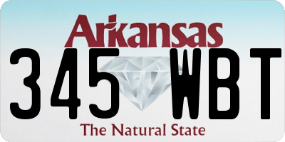 AR license plate 345WBT