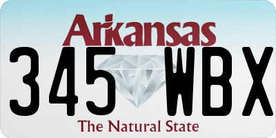 AR license plate 345WBX