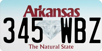 AR license plate 345WBZ