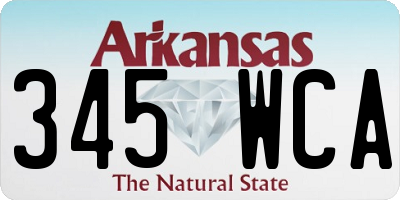 AR license plate 345WCA