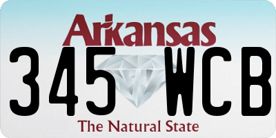 AR license plate 345WCB