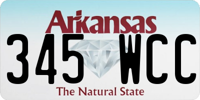AR license plate 345WCC