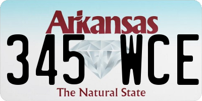 AR license plate 345WCE