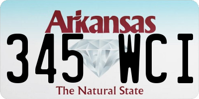 AR license plate 345WCI