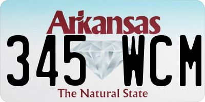 AR license plate 345WCM