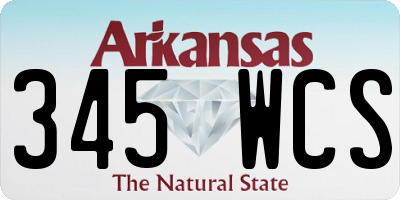 AR license plate 345WCS