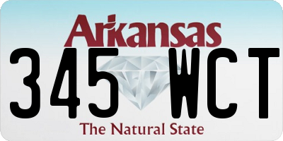 AR license plate 345WCT