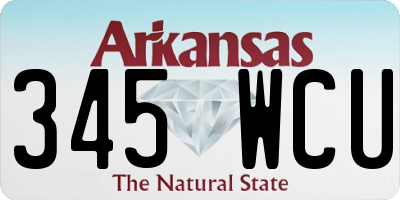 AR license plate 345WCU