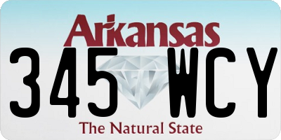 AR license plate 345WCY