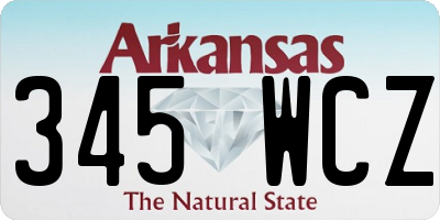 AR license plate 345WCZ