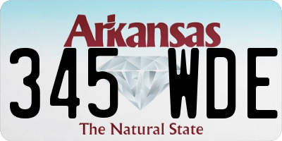 AR license plate 345WDE