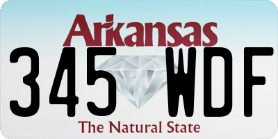 AR license plate 345WDF