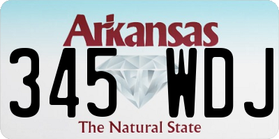 AR license plate 345WDJ