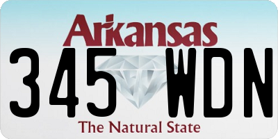 AR license plate 345WDN