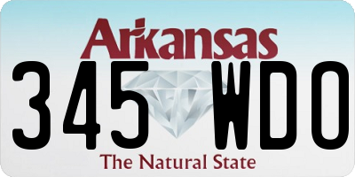 AR license plate 345WDO