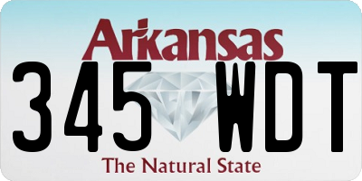AR license plate 345WDT